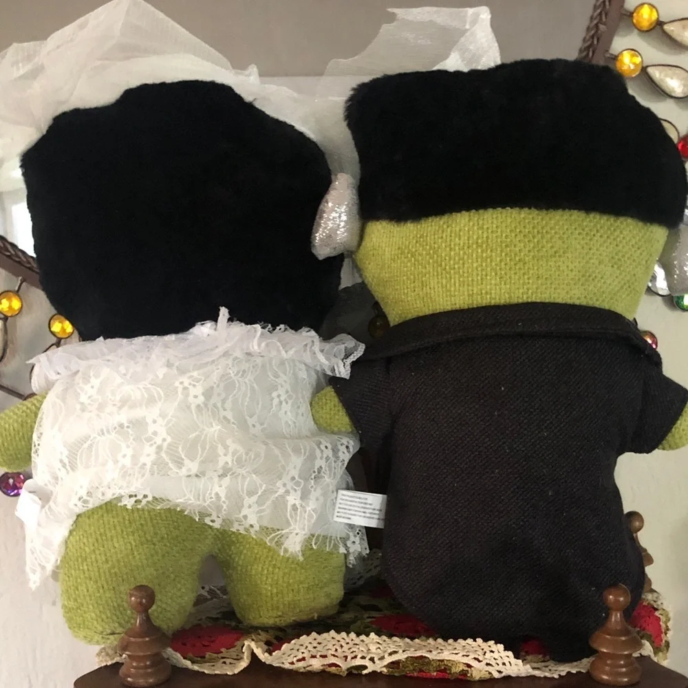 NEW Gunnysack Frankenstein & Bride Halloween Decor Dolls